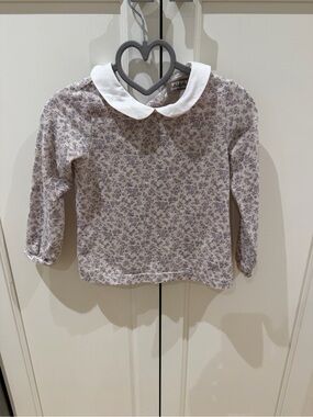 Pippy 18-24m Floral Peter Pan Collar Long Sleeve Top - Lavender